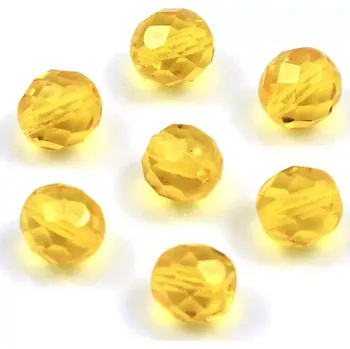 Korálek Ohňovky korálky broušené 8mm žlutooranžové – 15 ks