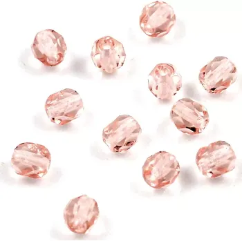 Korálek České korálky broušené 5mm růžové – 40 ks