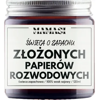 Svíčka Sójová vonná svíčka ROZVODOVÉ PAPÍRY MamasiCandle 1 ks