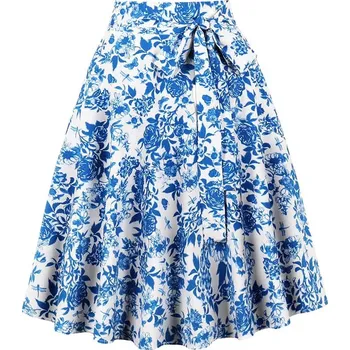 Dámská sukně Letní vzorovaná sukně s páskem Velikost: 2XL, Barva (Varianta): 1