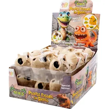 Cukrovinka Dino puzzle figure in skull 18 ks