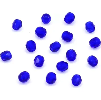 Korálek Broušené ohňovky 4mm tmavě modré – 50 ks