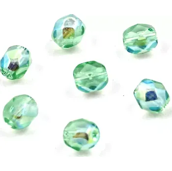 Korálek České korálky broušené 5mm AB světle zelené – 40 ks