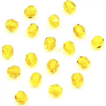 Korálek Broušené ohňovky 4mm žlutooranžové – 50 ks