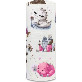 látková plena Ega Kids TETRA plena - dinosauři růžová