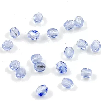 Korálek Světle modré korálky 3mm broušené – 60 ks