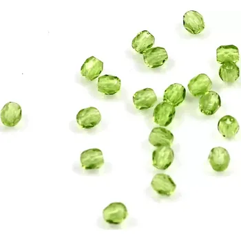 Korálek Trávově zelené korálky 3mm broušené – 60 ks