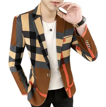 Pánské sako se vzorem Velikost: XS, Barva (Varianta): Žlutá