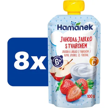 Hamánek Jahoda a jablko s tvarohem - 8 x 100 g