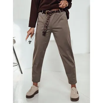 Dámské oblečení Dámské kalhoty one size LEOCINCIN s páskem UY2260 Barva: Khaki, Velikost: ONE SIZE
