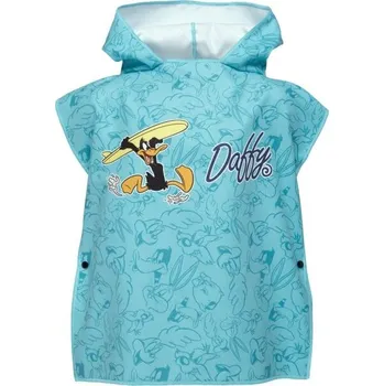 Pláštěnka Dětské pončo z rychleschnoucího materiálu Warner Bros DAFFY PONCHO S UNI Světle modrá, Černá, Žlutá