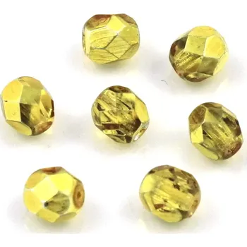 Korálek Broušené korálky 6mm zlatý pokov – 30 ks