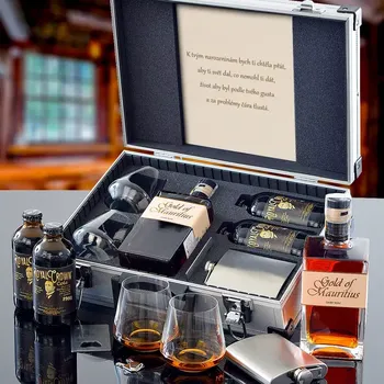 Dárkový potravinový koš Gold of Mauritius CONTRABAND - Dárek pro muže Standardní víko