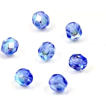 Korálek České korálky broušené 5mm AB modré tmavší – 40 ks