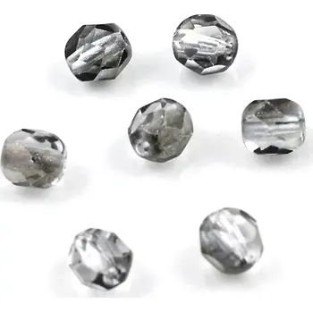 Korálek Broušené korálky 6mm šedé s pokovem – 30 ks