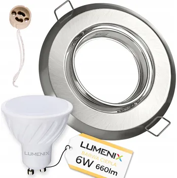 Žárovka SADA Žárovka GU10 6W LED + Stropní Podhledové Svítidlo SATÉN KULATÉ