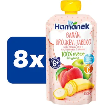 Hamánek Banán, broskev, jablko - 8 x 100 g