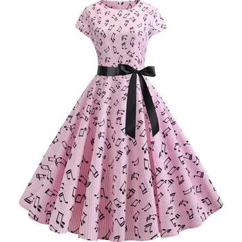 Dámské šaty Vzorované vintage šaty různé potisky Velikost: M, Barva (Varianta): B002-DRESS