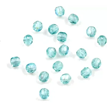 Korálek Zeleno-modré korálky s pokovem 3mm broušené – 60 ks