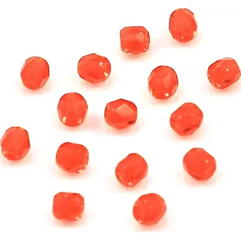 Korálek Broušené ohňovky 4mm oranžové – 50 ks