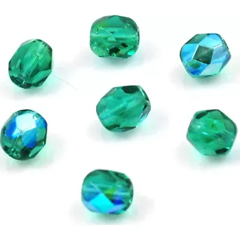 Korálek České korálky broušené 5mm AB smaragdově zelené – 40 ks