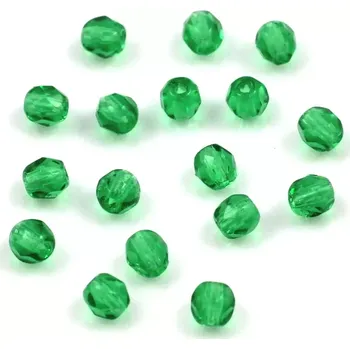 Korálek Broušené ohňovky 4mm zelené – 50 ks