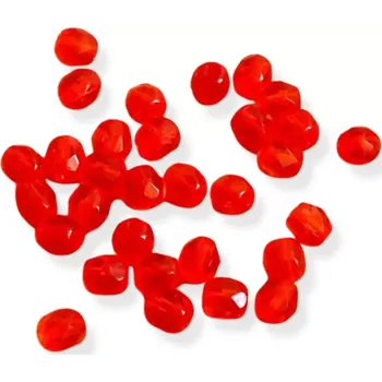 Korálek Korálky broušené červenooranžové 4mm – 50 ks