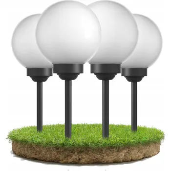 Venkovní osvětlení Solární zahradní lampa koule bílá zapichovací 15 cm