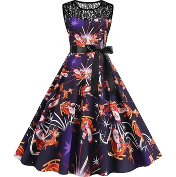 Dámské šaty Retro šaty k Vánocům Velikost: 2XL, Barva (Varianta): 8