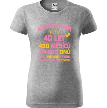 Dámské tričko DOBRÝ TRIKO Dámské tričko s potiskem Skvělý život Barva: Tmavě šedý melír, Velikost: 3XL