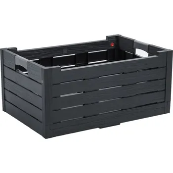 Zahradní úložný box Plastová skládací bedna 50L grafitově šedá venkovní + vnitřní, stohovatelná