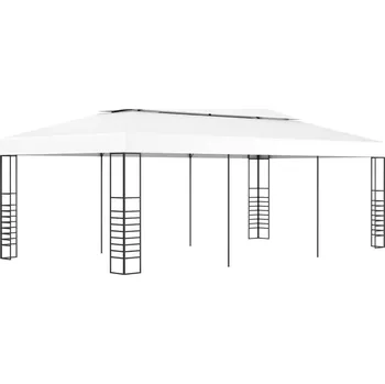 Zahradní stavba Altán se zatahovací střechou 3 x 4 m taupe 180 g/m²