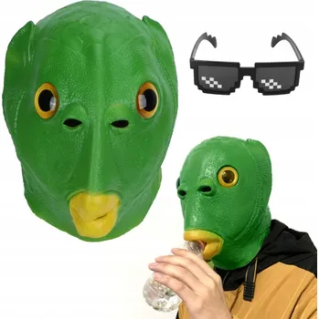 Pleťová maska Maska na obličej MASKA latex zvířata zelená