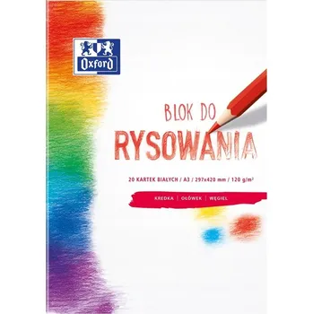 Blok Kreslicí blok Oxford A3, 20 listů, 120 g/m2, bílý