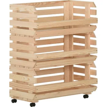 Servírovací stolek Vozík na zeleninu 57 x 30 x 80 cm masivní borové dřevo