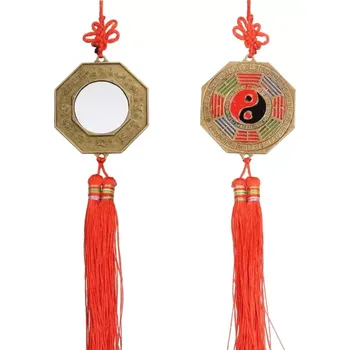 Feng shui ochranný závěs zrcátko pakua a jin jang 7 cm dekorace
