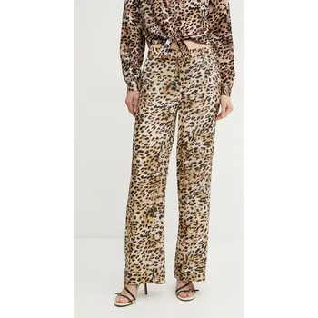 Dámské kalhoty Kalhoty Guess ENORA dámské, béžová barva, široké, medium waist, W5GB16 WH5N2 W5GB16.WH5N2 80X, vel. XS