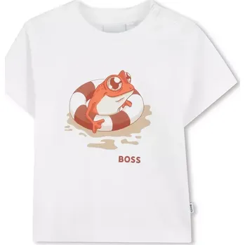 Chlapecké tričko Bavlněné dětské tričko BOSS J52110.67.81 bílá 00X, vel. 74