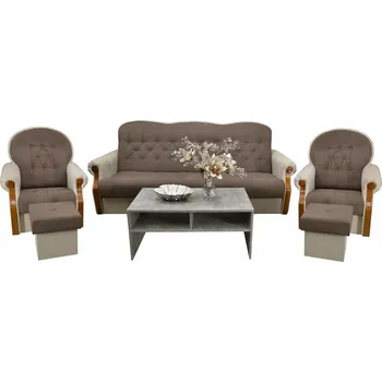 Sedací souprava FALCO Sedací souprava Petra 3F+1+1+2T hnědá/béžová