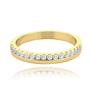 Prsten MINET+ Pozlacený stříbrný snubní prsten s bílými zirkony vel. 64 JMAN0444GR64