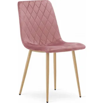 Jídelní židle Set troch jedálenských stoličiek TURIN - rúžová (hnedé nohy) 3ks