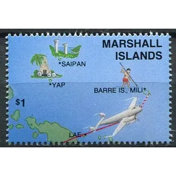 Poštovní známka Marshall Islands (1987) MiNr. 124 ** - Marshallovy ostrovy - Letová trasa dne 2.7.1937