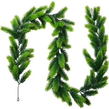 umělá květina Zelená vánoční girlanda ve tvaru větviček Brandy – 180 cm