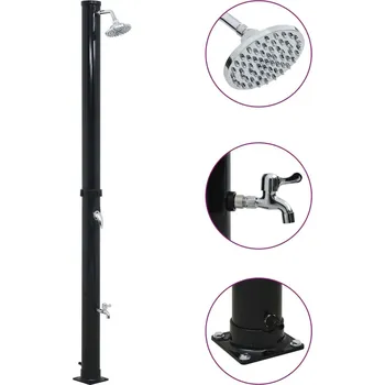 Zahradní sprcha Solární sprcha černá 220 cm 20 l