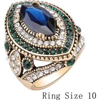 Prsten Luxusní prsten s kameny pozlacený 14K zlatem KI951 Barva (Varianta): Antique Gold Plated