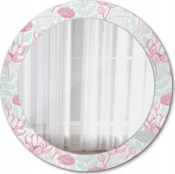 Zrcadlo Zrcadlo na Make-up Koupelnové Nástěnné Květiny 70cm