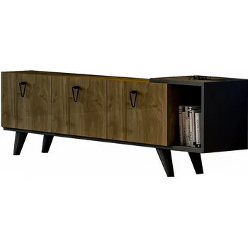 Televizní stolek KATERINA TV stolek na nožičkách, ořech / antracit