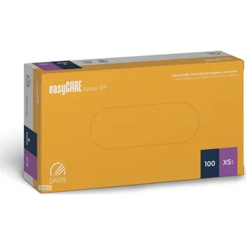 Vyšetřovací rukavice Zarys easyCARE vyšetřovací latexové rukavice XS (5-6) bez pudru, 100ks
