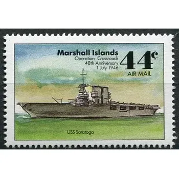 Poštovní známka Marshall Islands (1986) MiNr. 86 ** - Marshallovy ostrovy - Letadlová loď „USS Saratoga“