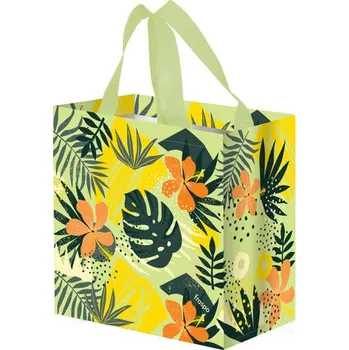 Nákupní taška Taška lamino 10l Monstera oranžové květy